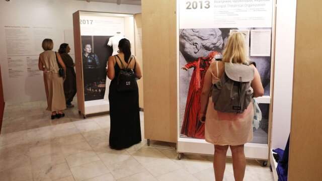 The exhibition of masks and costumes for Hippolytus and Phaedra